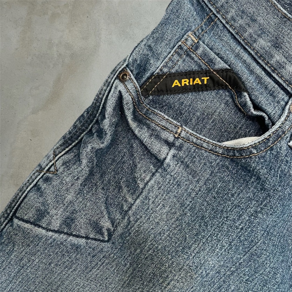 Ariat Rebar M4 Jeans Mens 30x30 Blue Relaxed Bootcut Workwear Denim Pants - Picture 3 of 9